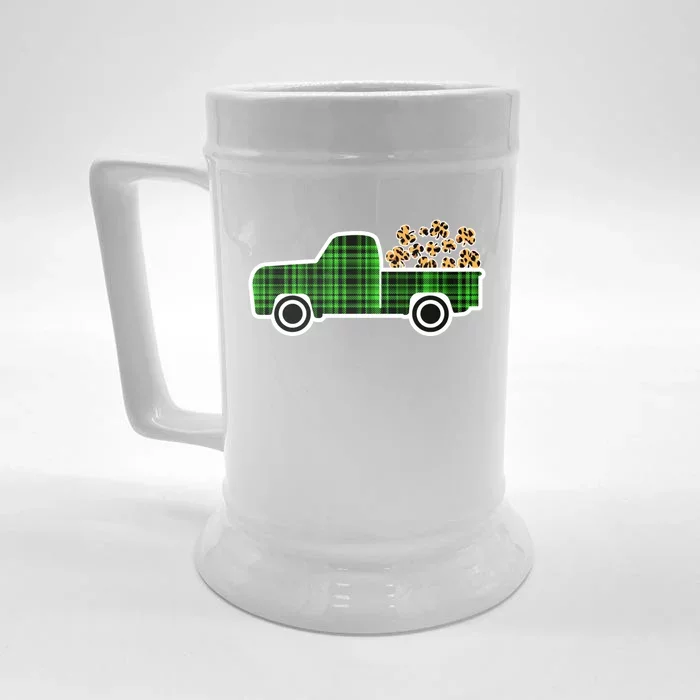 St Patricks Day Truck Lover Driver Irish Green Graphic Meaningful Gift Front & Back Beer Stein