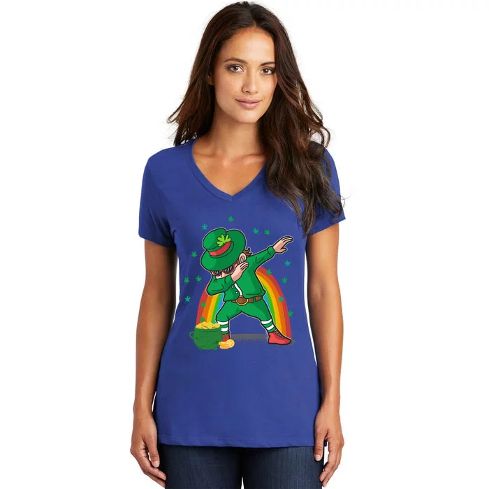 St Patricks Day Dabbing Leprechauns Funny Dab Dance Gift Women's V-Neck T-Shirt