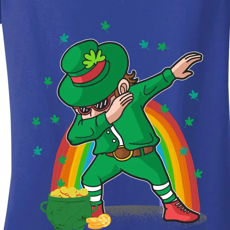 St Patricks Day Dabbing Leprechauns Funny Dab Dance Gift Women's V-Neck T-Shirt