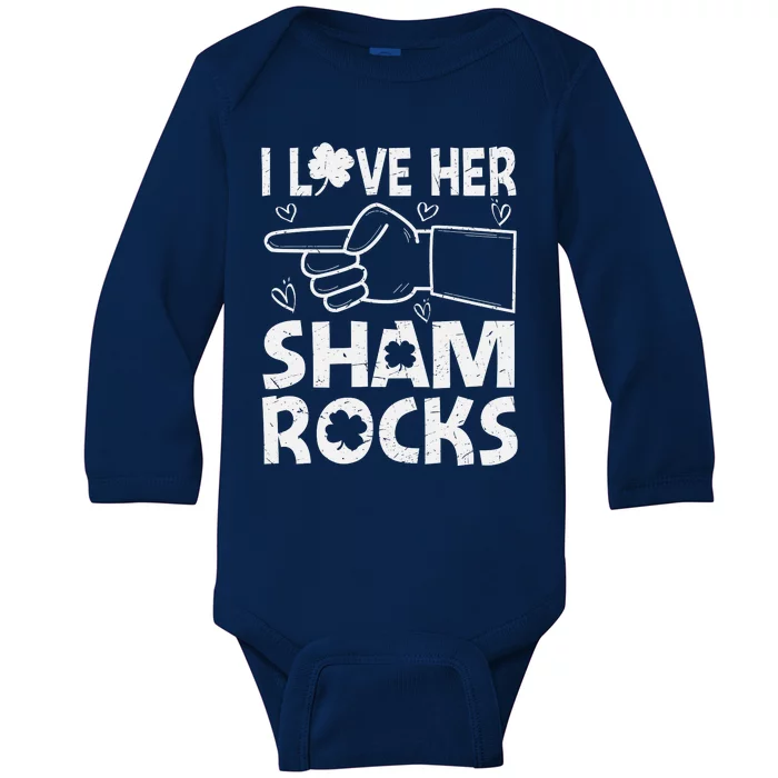 St Patricks Day Couple Love Gift Valentines Day Baby Long Sleeve Bodysuit