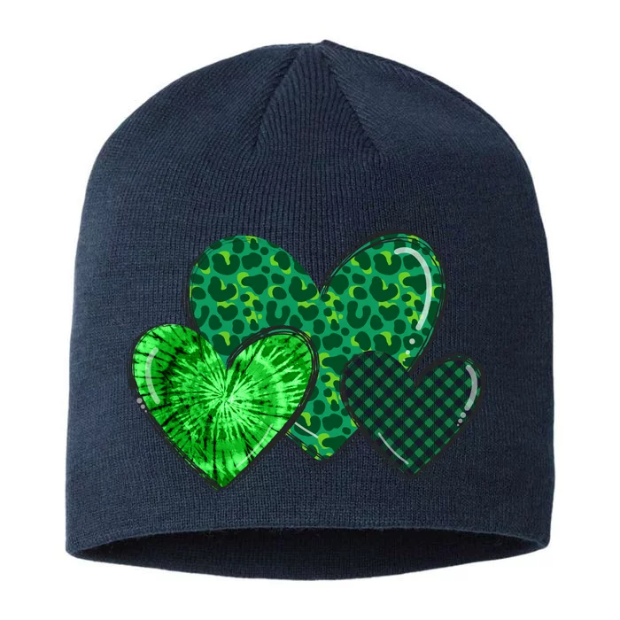 St Patricks Day Festive Heart 8 1/2in Sustainable Knit Beanie