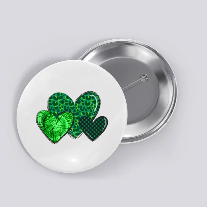 St Patricks Day Festive Heart Button