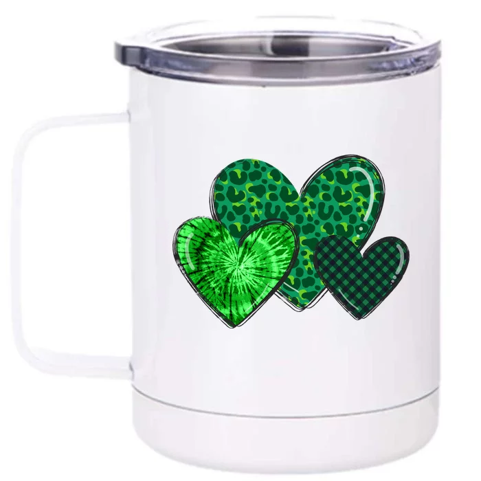 St Patricks Day Festive Heart Front & Back 12oz Stainless Steel Tumbler Cup