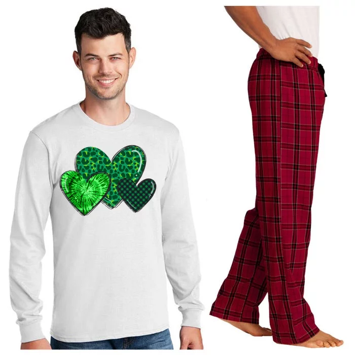 St Patricks Day Festive Heart Long Sleeve Pajama Set