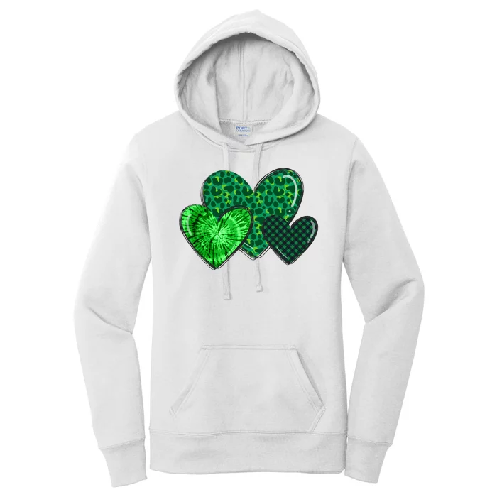 St Patricks Day Festive Heart Women's Pullover Hoodie