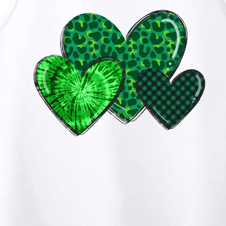 St Patricks Day Festive Heart Performance Tank