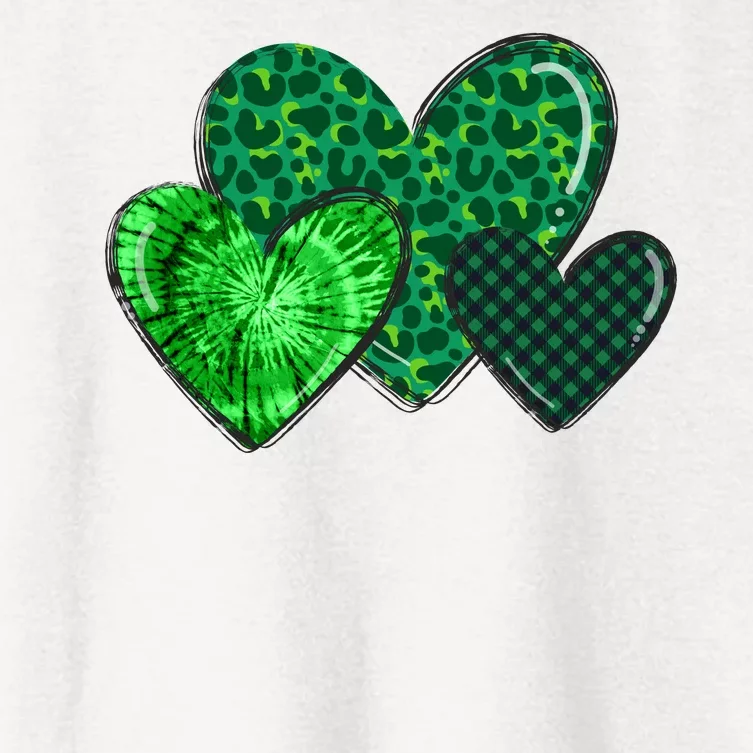 St Patricks Day Festive Heart Women's Crop Top Tee