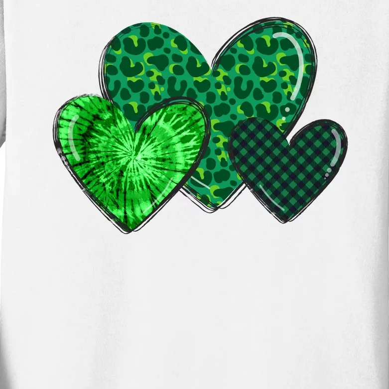 St Patricks Day Festive Heart Kids Long Sleeve Shirt