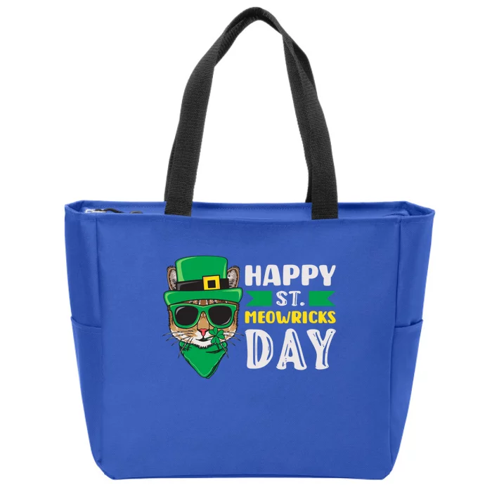 St Patricks Day Outfit Leprechaun Cat Funny Gift Zip Tote Bag