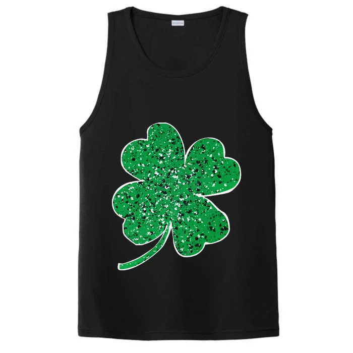 Saint Patrick's Day Shamrock Leopard Clover Green Performance Tank