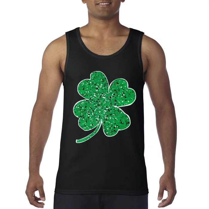 Saint Patrick's Day Shamrock Leopard Clover Green Tank Top