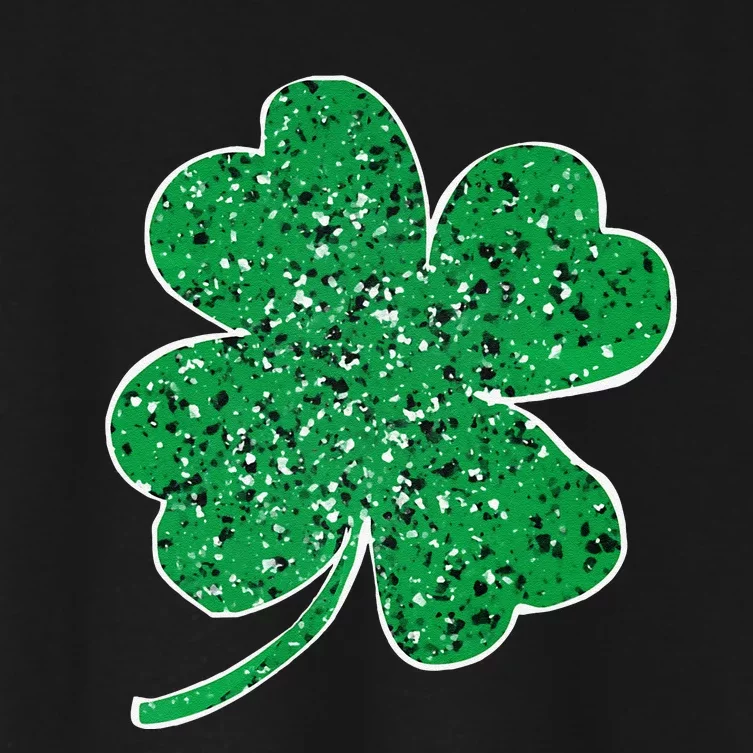 Saint Patrick's Day Shamrock Leopard Clover Green Women's Crop Top Tee