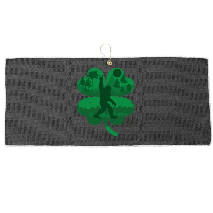 St Patricks Day Bigfoot Irish Sasquatch Saint PaddyS Large Microfiber Waffle Golf Towel