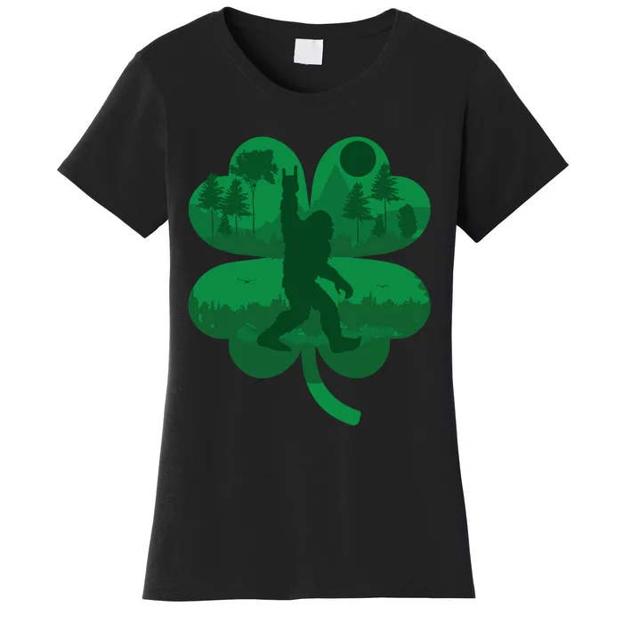 St Patricks Day Bigfoot Irish Sasquatch Saint PaddyS Women's T-Shirt