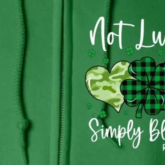 St Patricks Day Shirts Not Lucky Simply Blessed Christian Irish Full Zip Hoodie