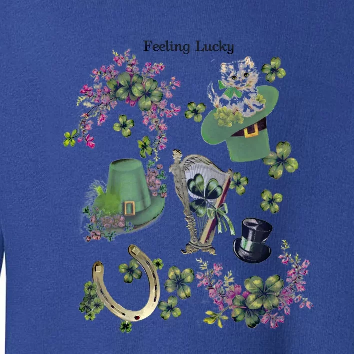 St Patrick's Day Floral Feeling Lucky Hat Meaningful Gift Toddler Sweatshirt