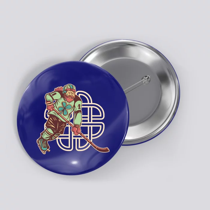 St Patricks Day Ice Hockey Gift Button