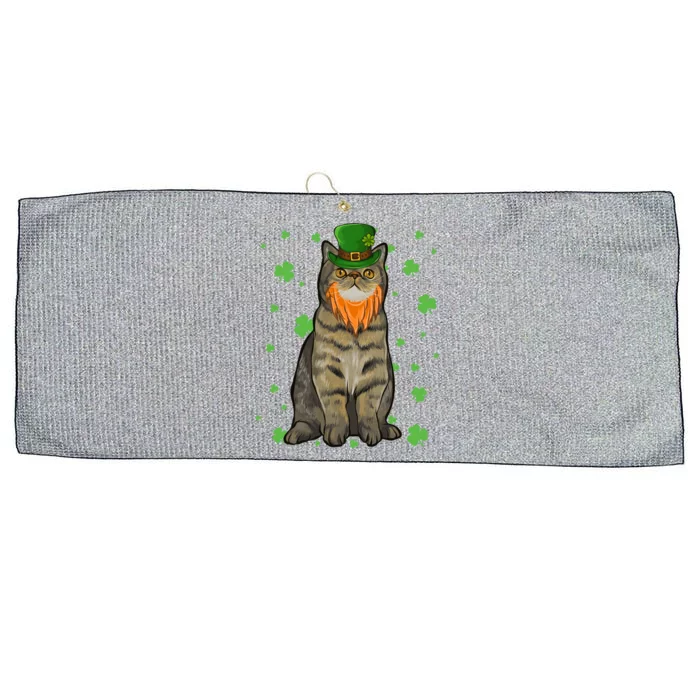 St Patricks Day Exotic Shorthair Cat Shamrock Gift Large Microfiber Waffle Golf Towel