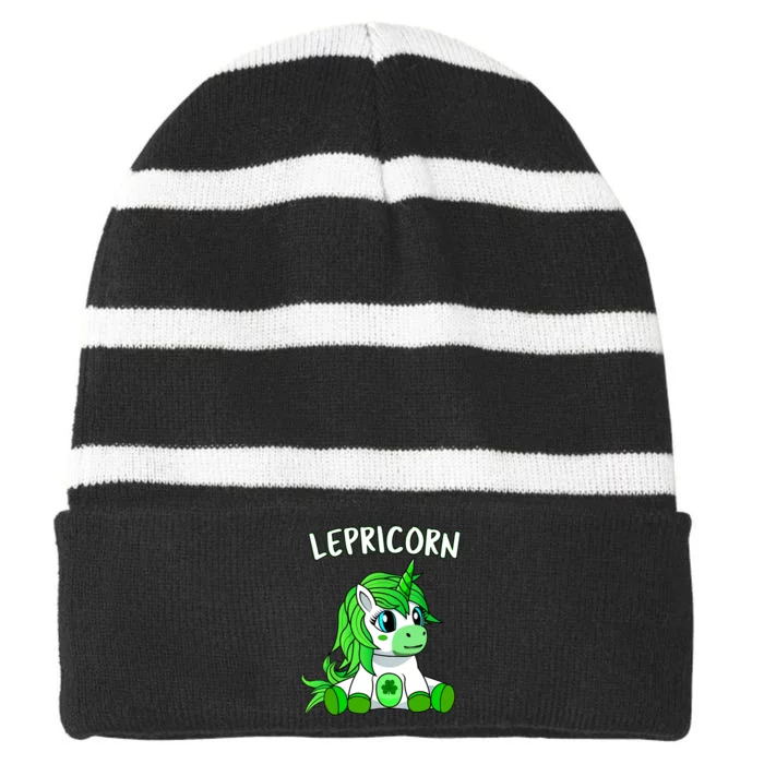 St Patricks Day Outfit Baby Girl - Cute Irish Green Unicorn Striped Beanie with Solid Band