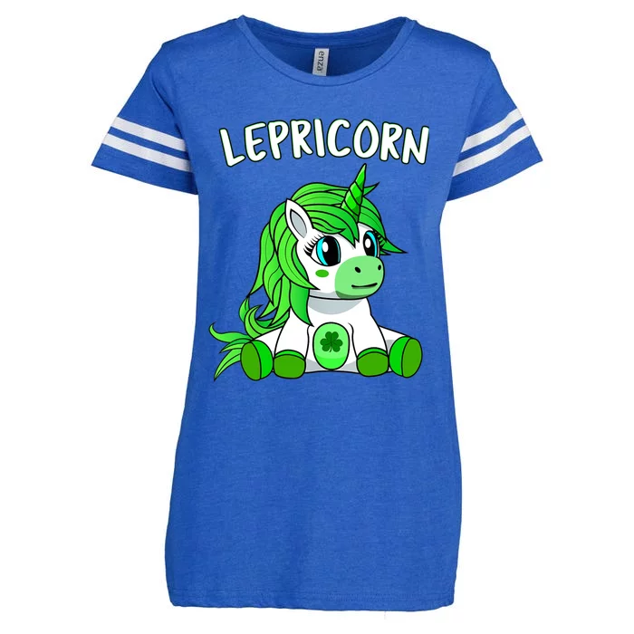 St Patricks Day Outfit Baby Girl - Cute Irish Green Unicorn Enza Ladies Jersey Football T-Shirt