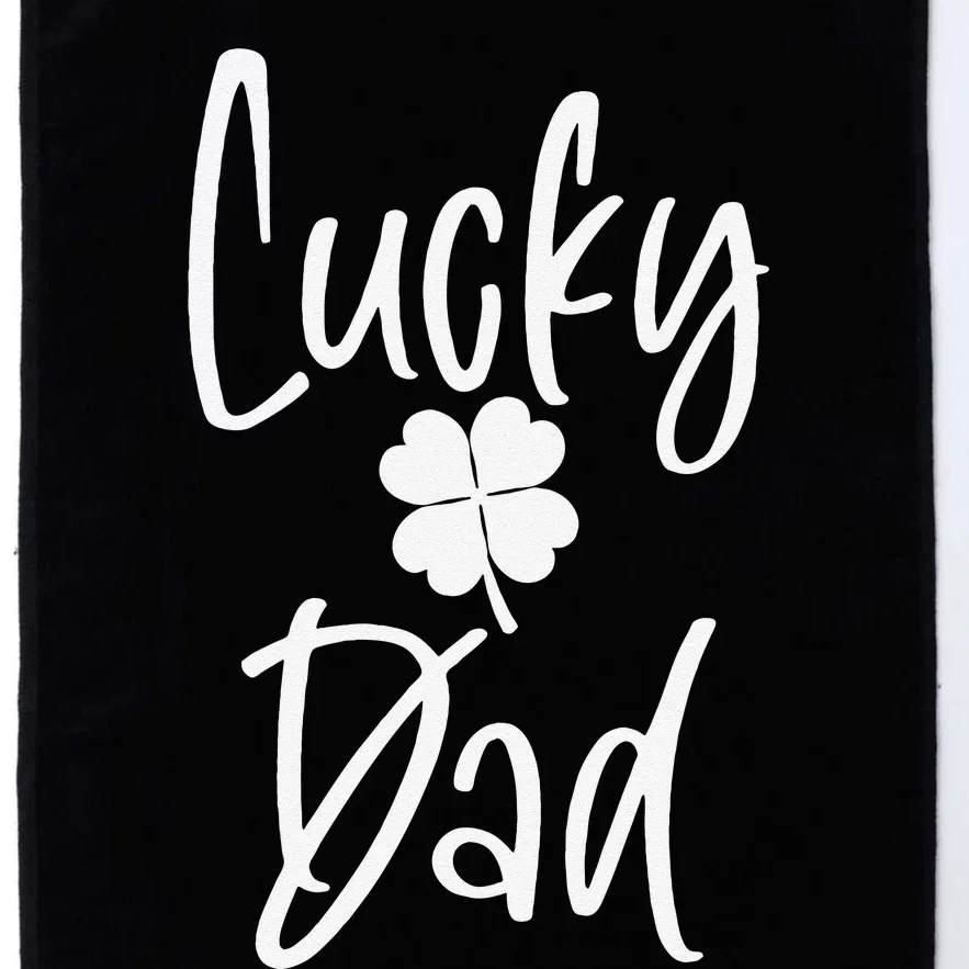 Saint Patrick's Day Shamrock Lucky Dad Father's Day Platinum Collection Golf Towel