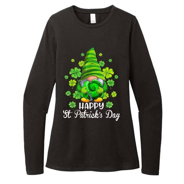 St Patricks Day Shirts Gnome Tie Dye Shamrock Womens CVC Long Sleeve Shirt