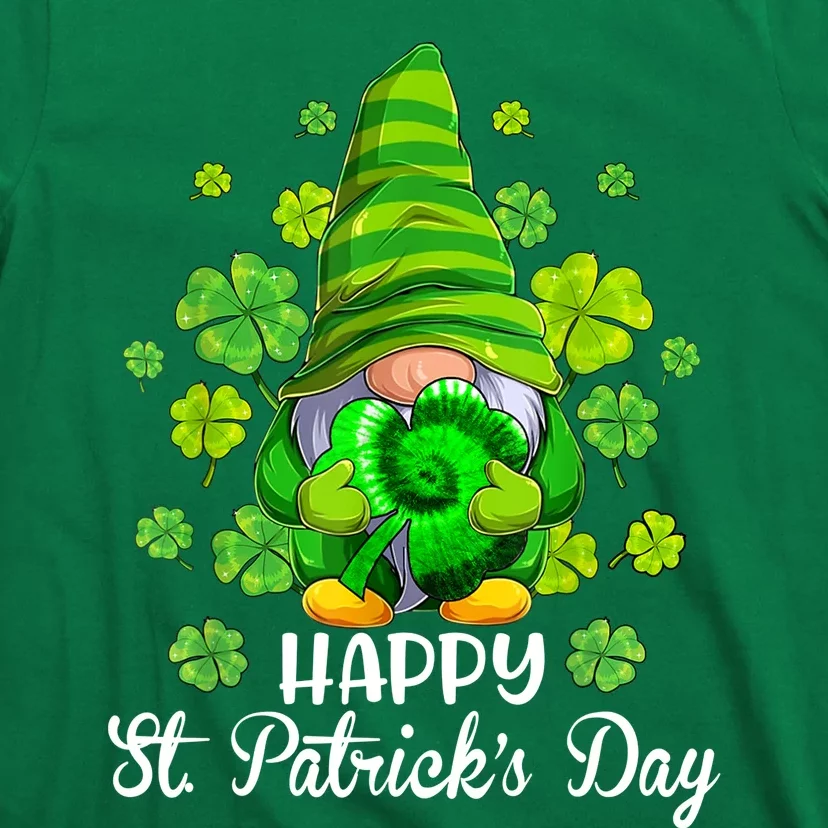 St Patricks Day Shirts Gnome Tie Dye Shamrock T-Shirt