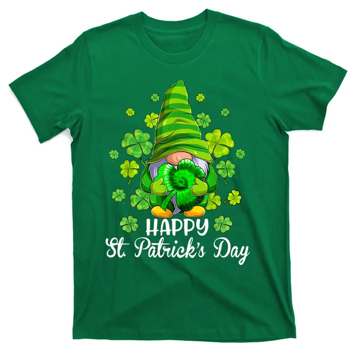 St Patricks Day Shirts Gnome Tie Dye Shamrock T-Shirt