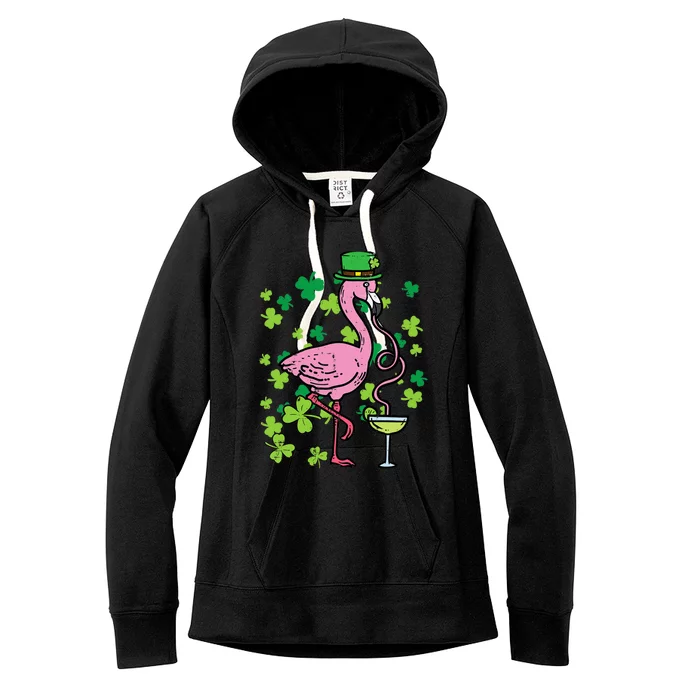 St Patricks Day Irish Flamingo Saint Pattys Paddys Wo Women's Fleece Hoodie