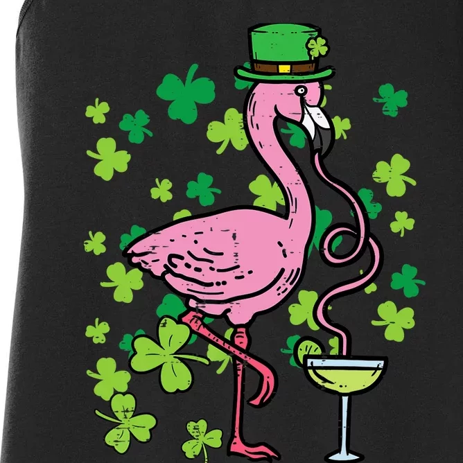 St Patricks Day Irish Flamingo Saint Pattys Paddys Wo Women's Racerback Tank