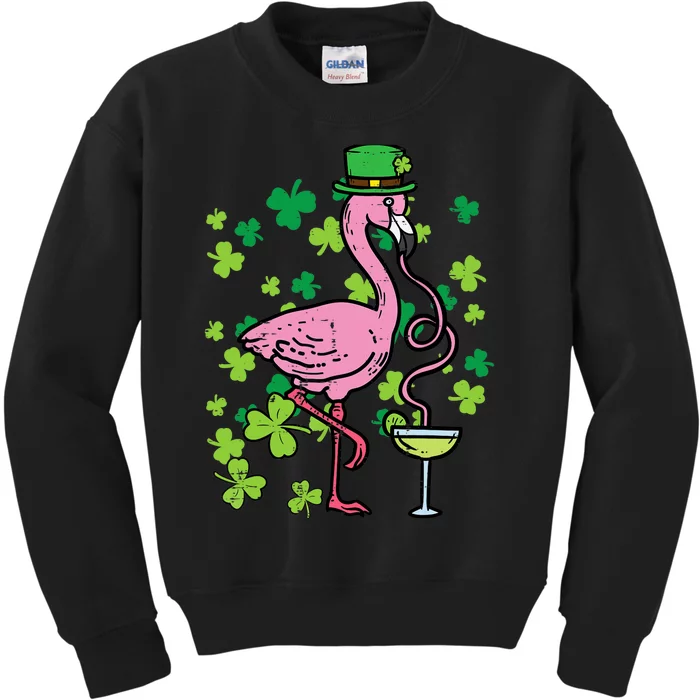 St Patricks Day Irish Flamingo Saint Pattys Paddys Wo Kids Sweatshirt