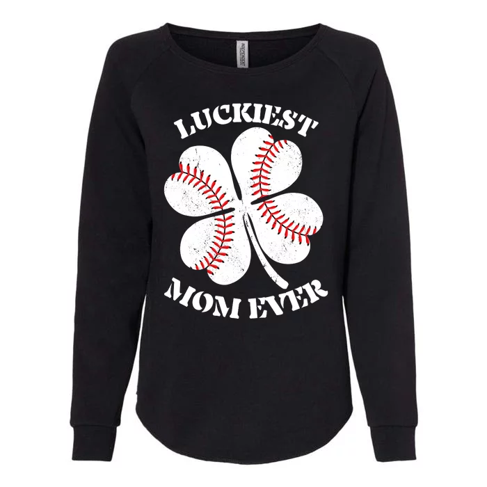 St Patrick's Day Shamrock Luckiest Mom Ever Irish Saint Paddy's Womens California Wash Sweatshirt