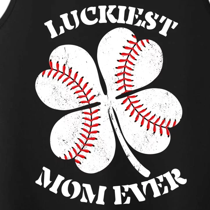 St Patrick's Day Shamrock Luckiest Mom Ever Irish Saint Paddy's Performance Tank