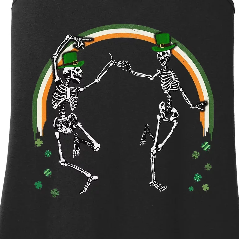 St Patrick's Day Skeleton Dancing Skeletons Ladies Essential Tank