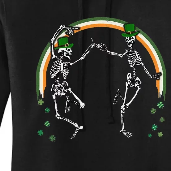 St Patrick's Day Skeleton Dancing Skeletons Women's Pullover Hoodie