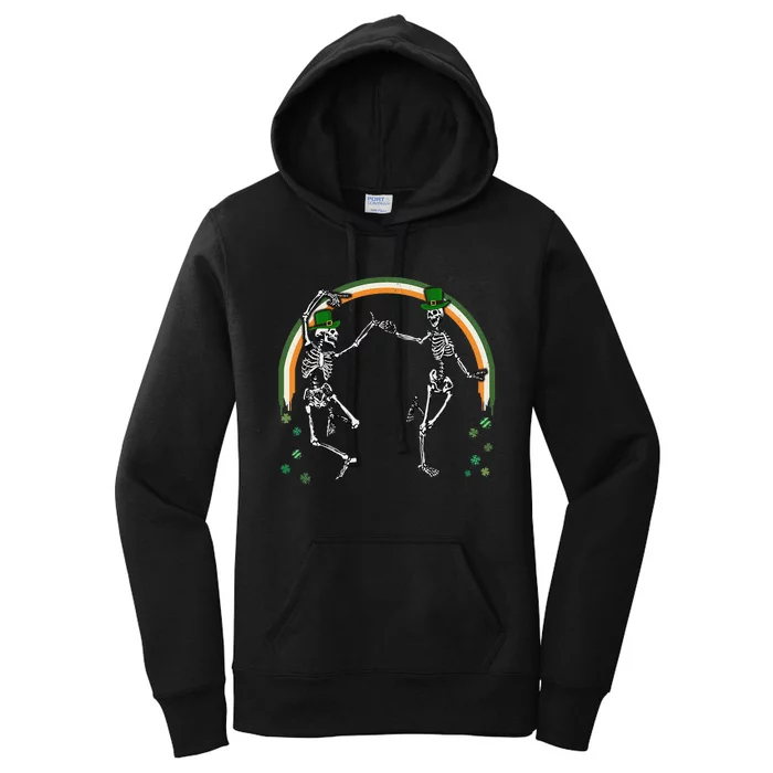 St Patrick's Day Skeleton Dancing Skeletons Women's Pullover Hoodie