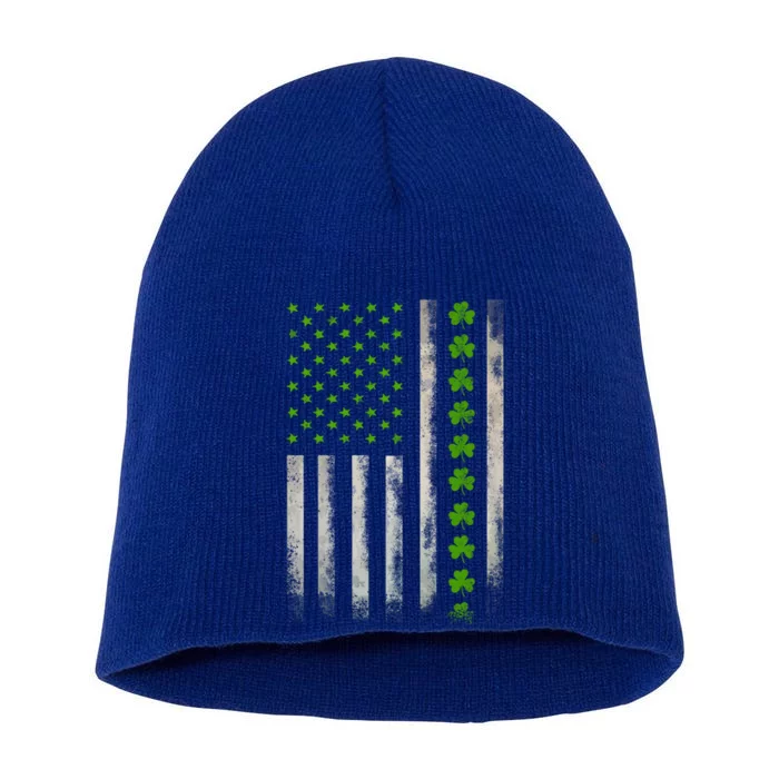 St Patrick's Day Irish American Flag Patriotic Gift Short Acrylic Beanie