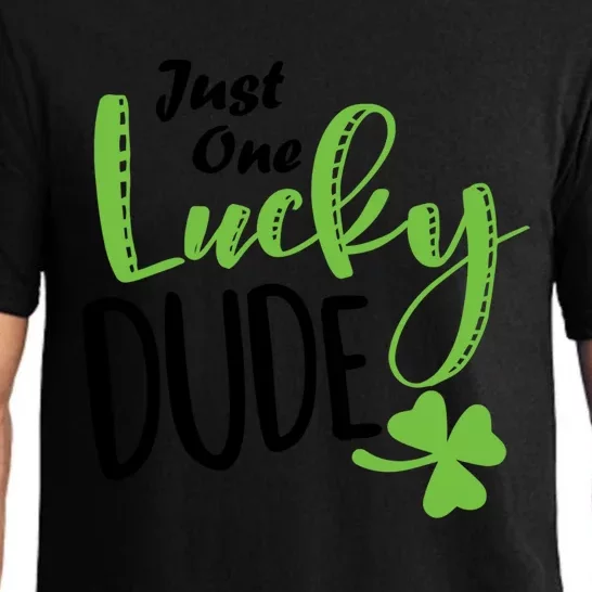 St Patricks Day Lucky Just One Lucky Dude Cool Gift Pajama Set