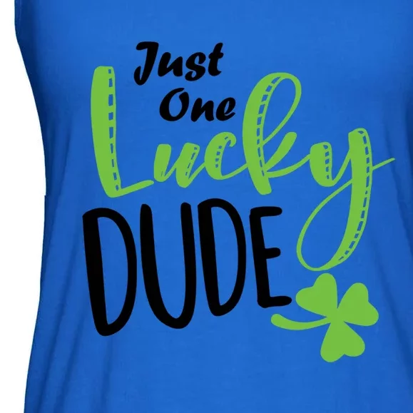 St Patricks Day Lucky Just One Lucky Dude Cool Gift Ladies Essential Flowy Tank