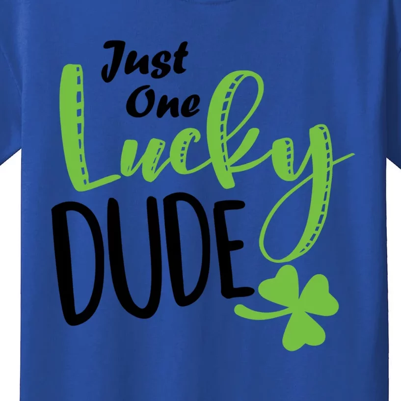 St Patricks Day Lucky Just One Lucky Dude Cool Gift Kids T-Shirt