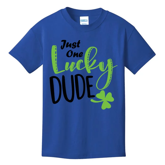 St Patricks Day Lucky Just One Lucky Dude Cool Gift Kids T-Shirt