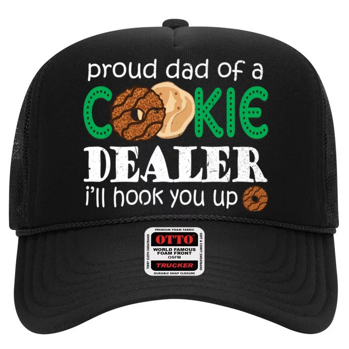 Scout Proud Dad Of A Cookie Dealer Troop Leader High Crown Mesh Trucker Hat