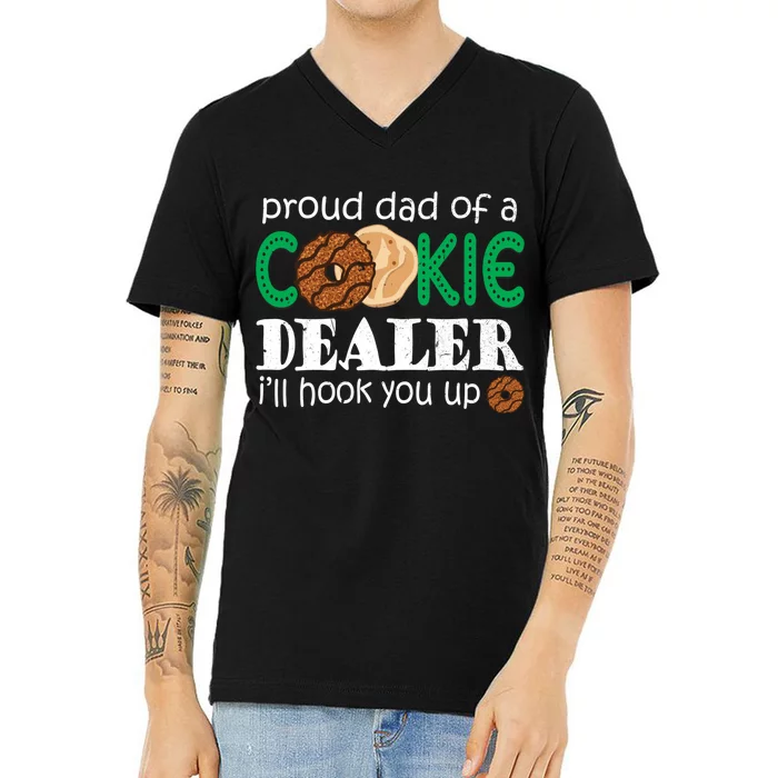 Scout Proud Dad Of A Cookie Dealer Troop Leader V-Neck T-Shirt