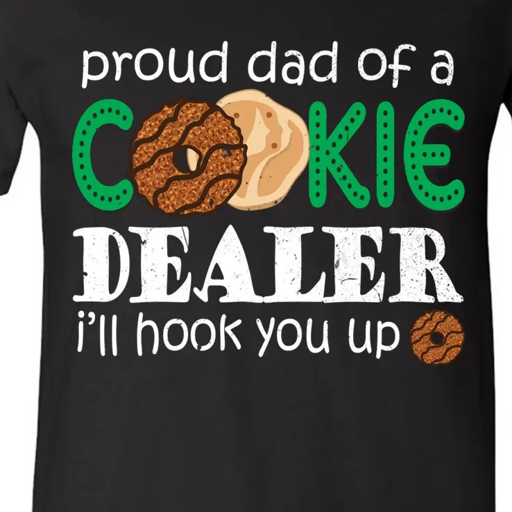 Scout Proud Dad Of A Cookie Dealer Troop Leader V-Neck T-Shirt