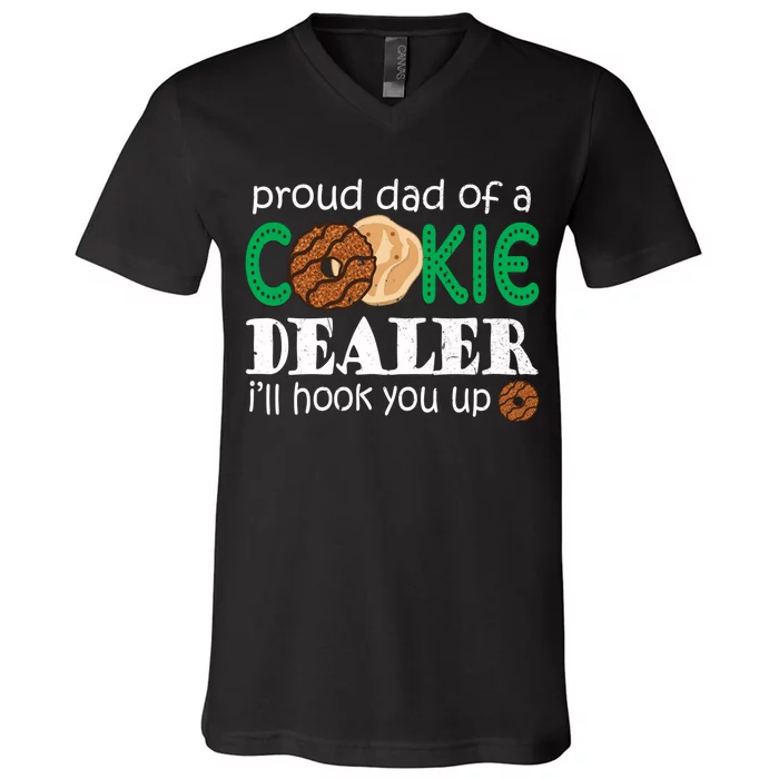 Scout Proud Dad Of A Cookie Dealer Troop Leader V-Neck T-Shirt