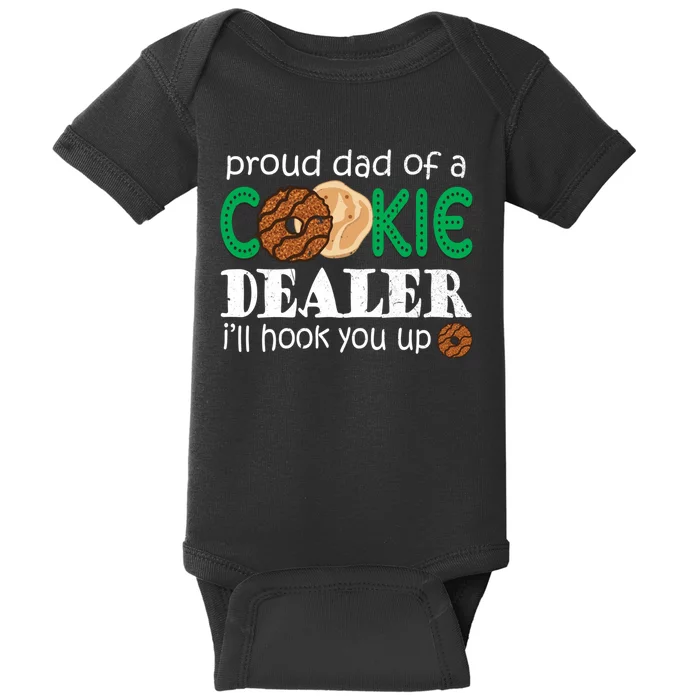 Scout Proud Dad Of A Cookie Dealer Troop Leader Baby Bodysuit