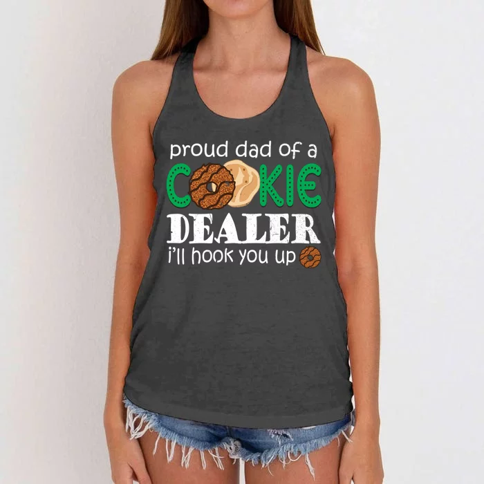 Scout Proud Dad Of A Cookie Dealer Troop Leader Women's Knotted Racerback Tank