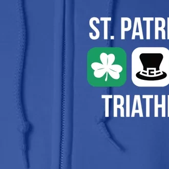 St Patrick's Day Gift Irish Triathlon Ing Gift Full Zip Hoodie