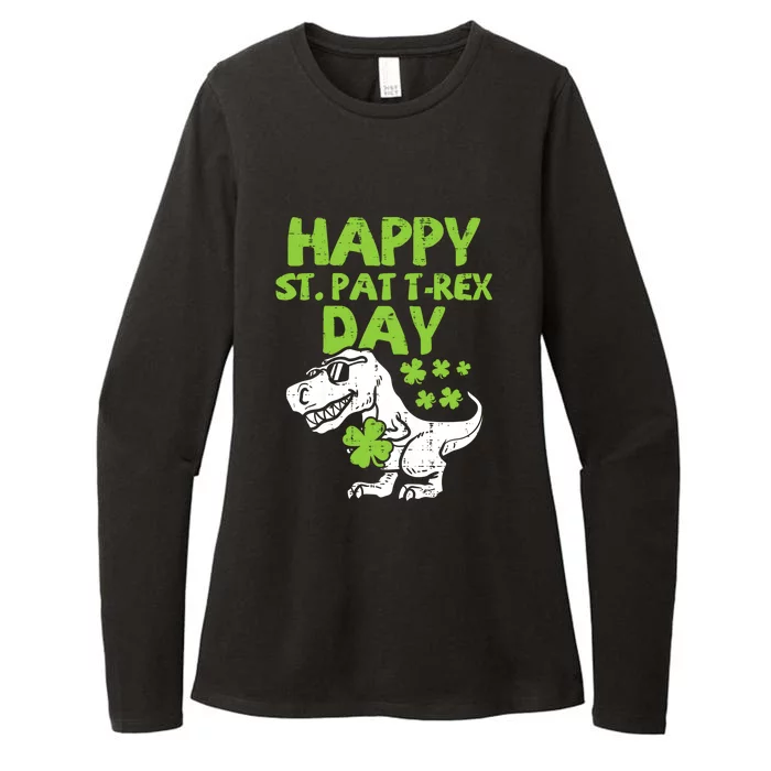 St Patricks Day Shirts Happy St Pat Trex Day Dino Gift Womens CVC Long Sleeve Shirt