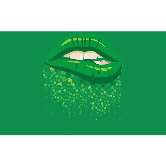 St. Patricks Day Cute Lips With Funny Clovers Bumper Sticker